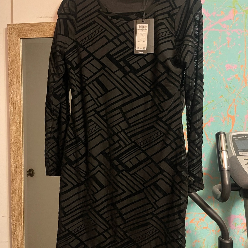Elegant Black Vero Moda Geometric Dress
